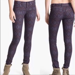 Free People | geometric print skinny jeans | 27